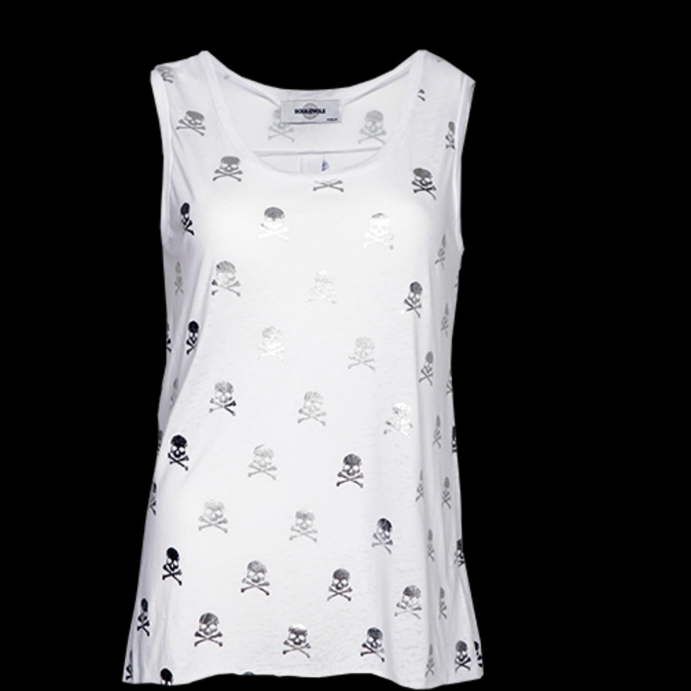 Soul Cycle Silver Skull Repeat Tank